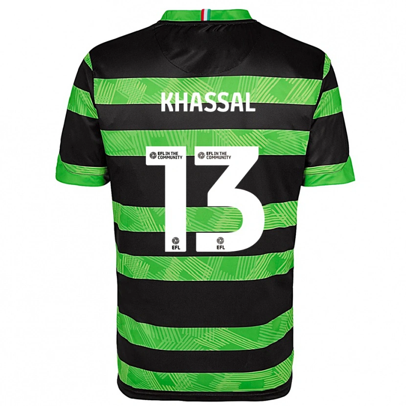 Danxen Niño Camiseta Cherelle Khassal #13 Negro Verde 2ª Equipación 2025/26 La Camisa