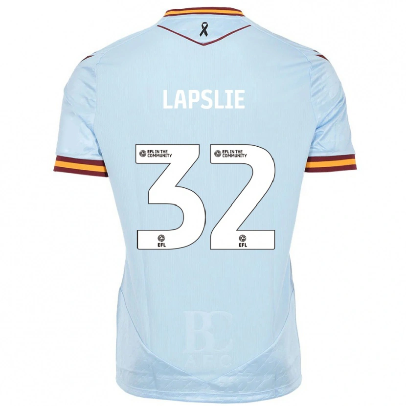 Danxen Niño Camiseta George Lapslie #32 Celeste 2ª Equipación 2025/26 La Camisa