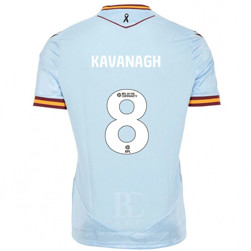 Danxen Niño Camiseta Calum Kavanagh #8 Celeste 2ª Equipación 2025/26 La Camisa