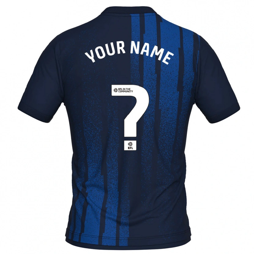 Danxen Niño Camiseta Su Nombre #0 Azul Marino Blanco 2ª Equipación 2025/26 La Camisa