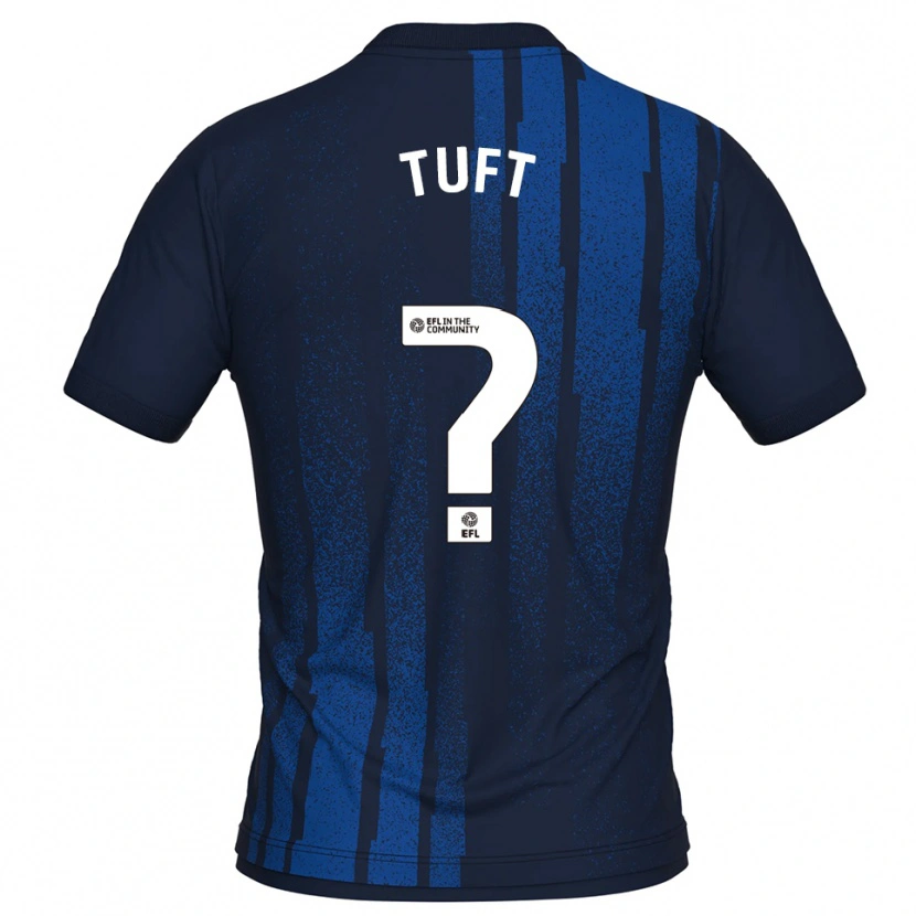 Danxen Niño Camiseta Jacob Tuft #0 Azul Marino Blanco 2ª Equipación 2025/26 La Camisa