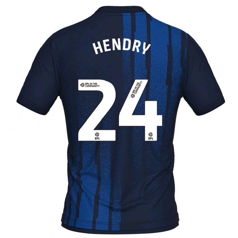 Danxen Niño Camiseta Regan Hendry #24 Azul Marino Blanco 2ª Equipación 2025/26 La Camisa