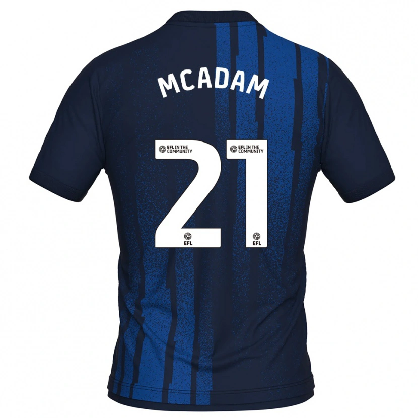 Danxen Niño Camiseta Kyle Mcadam #21 Azul Marino Blanco 2ª Equipación 2025/26 La Camisa