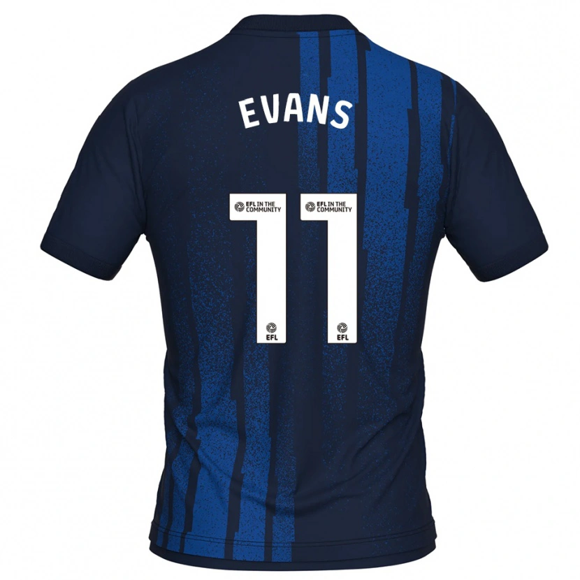 Danxen Niño Camiseta Will Evans #11 Azul Marino Blanco 2ª Equipación 2025/26 La Camisa