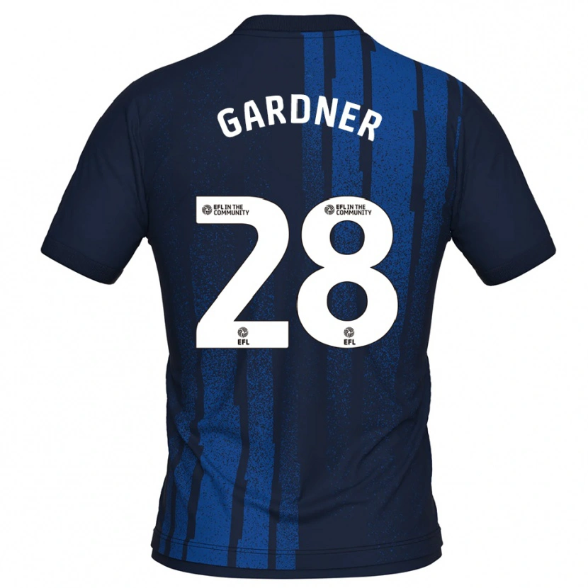 Danxen Niño Camiseta Joe Gardner #28 Azul Marino Blanco 2ª Equipación 2025/26 La Camisa
