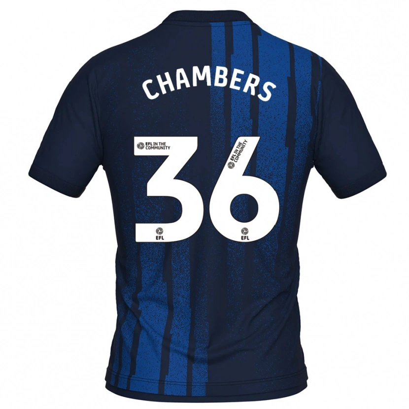 Danxen Niño Camiseta Jayden Chambers #36 Azul Marino Blanco 2ª Equipación 2025/26 La Camisa