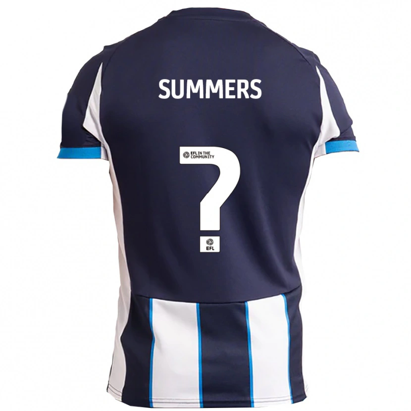 Danxen Niño Camiseta Libby Summers #0 Blanco Azul Marino 2ª Equipación 2025/26 La Camisa