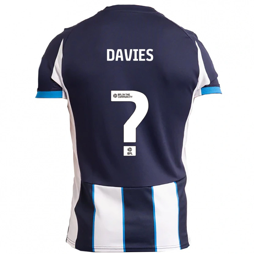 Danxen Niño Camiseta Francesca Davies #0 Blanco Azul Marino 2ª Equipación 2025/26 La Camisa