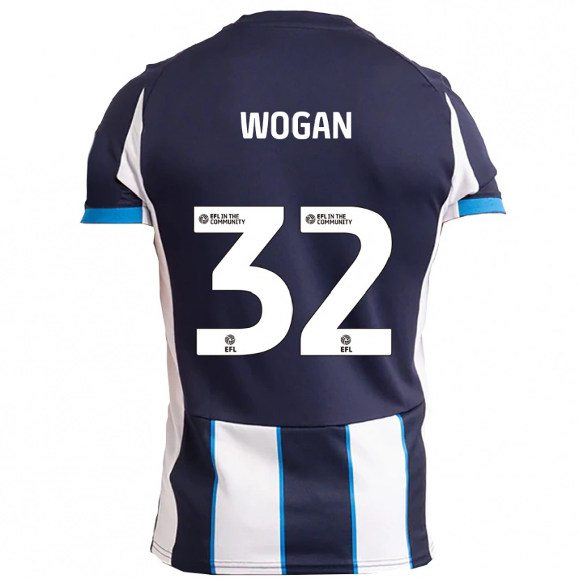Danxen Niño Camiseta Andrew Wogan #32 Blanco Azul Marino 2ª Equipación 2025/26 La Camisa