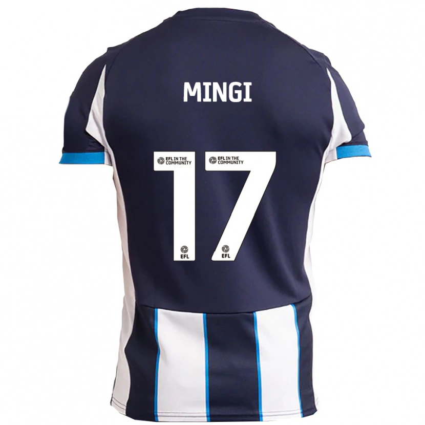 Danxen Niño Camiseta Jay Mingi #17 Blanco Azul Marino 2ª Equipación 2025/26 La Camisa