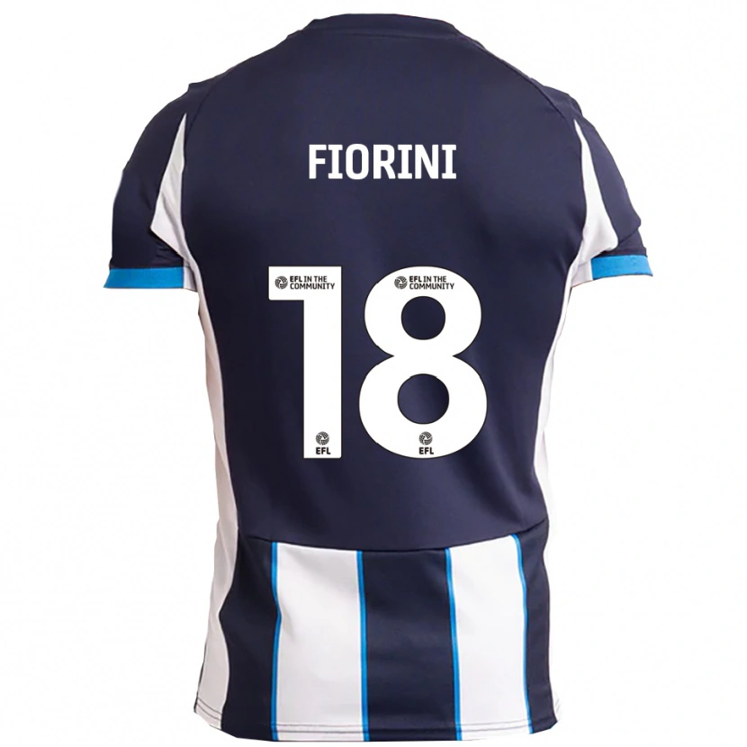 Danxen Niño Camiseta Lewis Fiorini #18 Blanco Azul Marino 2ª Equipación 2025/26 La Camisa