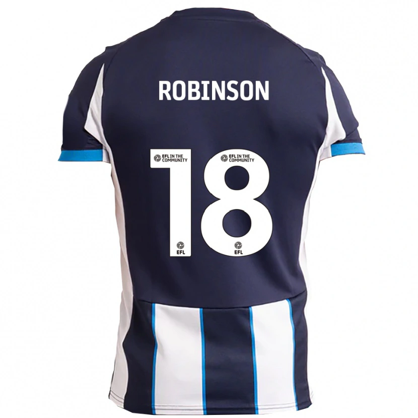 Danxen Niño Camiseta Josh Robinson #18 Blanco Azul Marino 2ª Equipación 2025/26 La Camisa