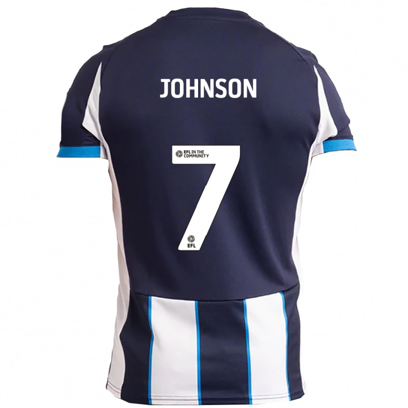 Danxen Niño Camiseta Harry Johnson #7 Blanco Azul Marino 2ª Equipación 2025/26 La Camisa