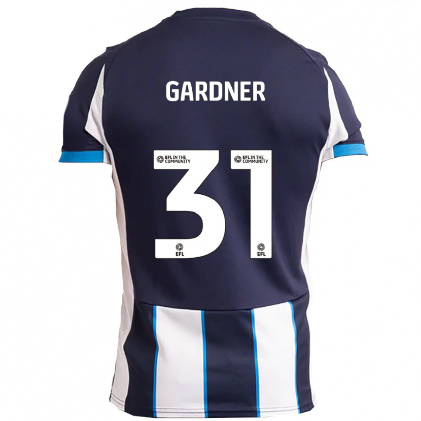 Danxen Niño Camiseta Che Gardner #31 Blanco Azul Marino 2ª Equipación 2025/26 La Camisa