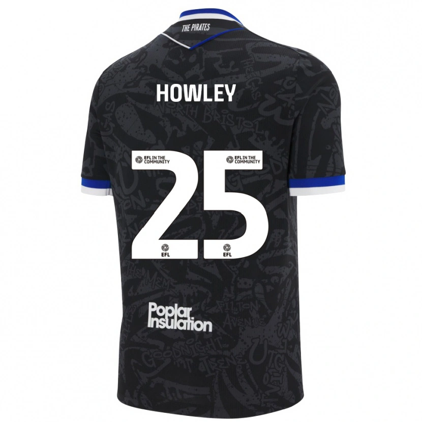 Danxen Niño Camiseta Ryan Howley #25 Negro Blanco 2ª Equipación 2025/26 La Camisa