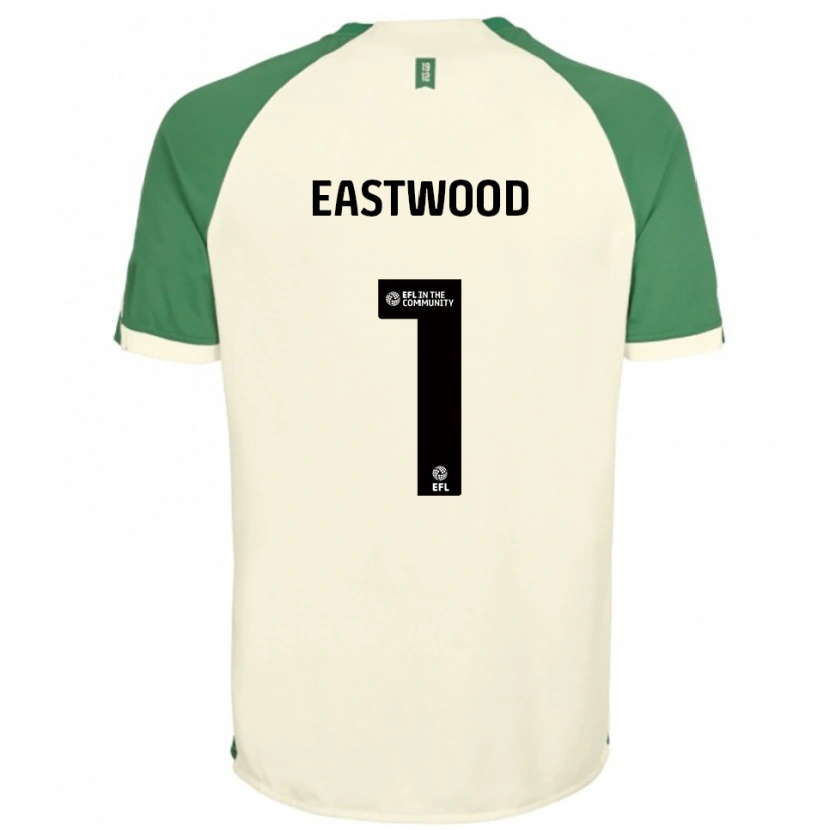 Danxen Niño Camiseta Jake Eastwood #1 Blanco Hueso Verde 2ª Equipación 2025/26 La Camisa
