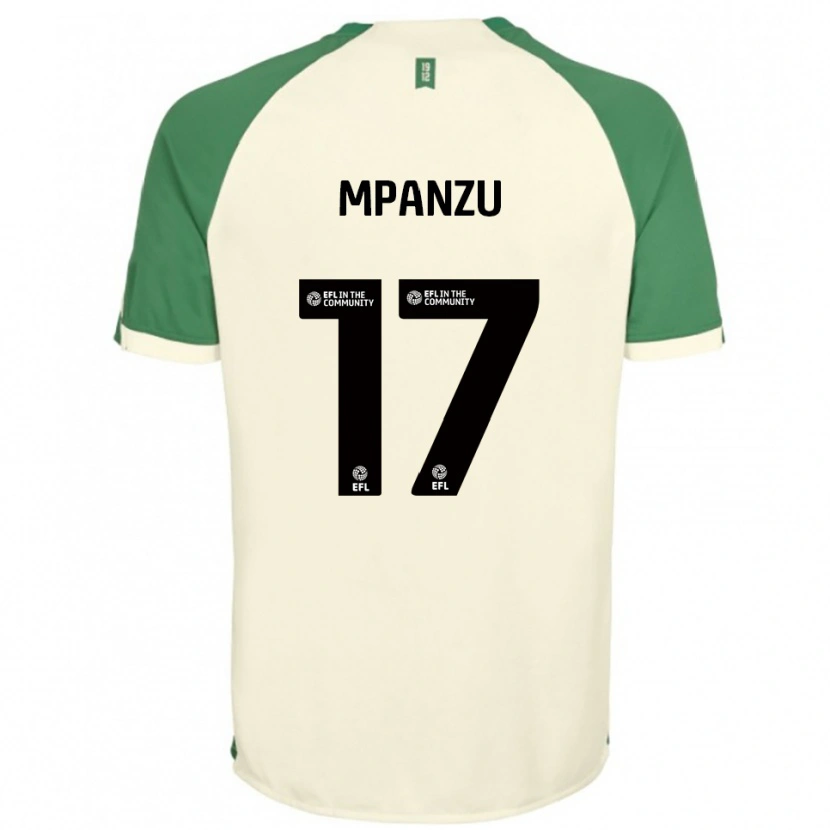 Danxen Niño Camiseta Pelly Ruddock Mpanzu #17 Blanco Hueso Verde 2ª Equipación 2025/26 La Camisa