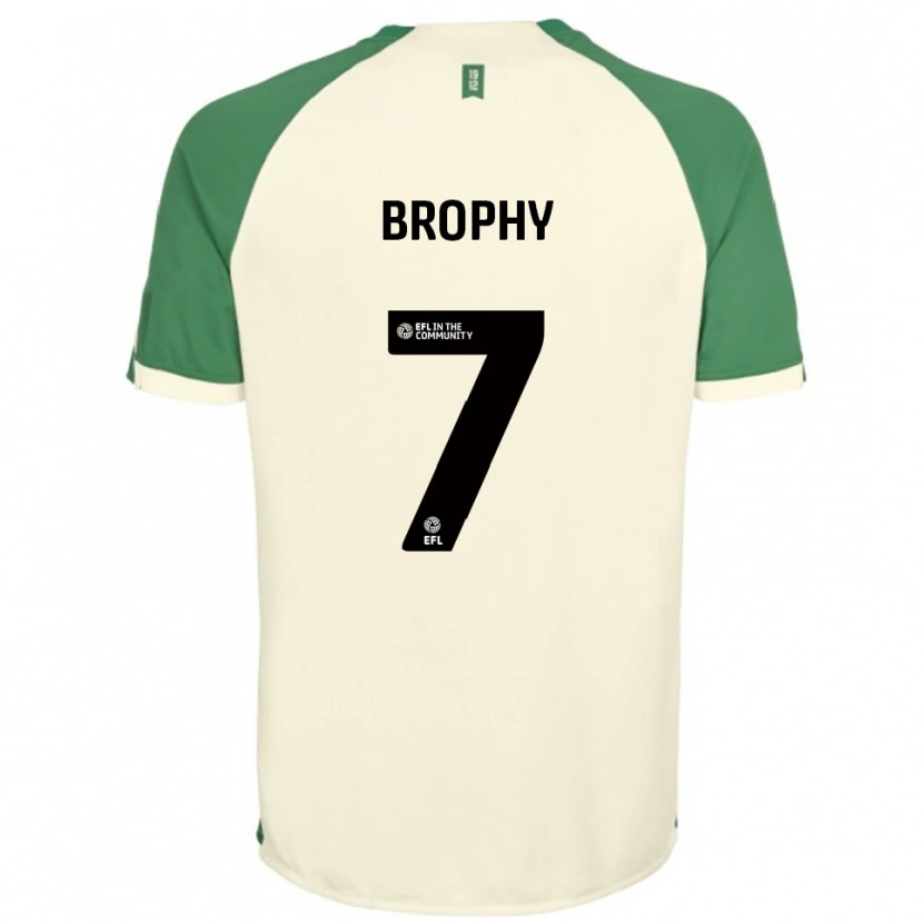Danxen Niño Camiseta James Brophy #7 Blanco Hueso Verde 2ª Equipación 2025/26 La Camisa