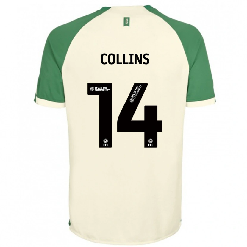 Danxen Niño Camiseta Natasha Collins #14 Blanco Hueso Verde 2ª Equipación 2025/26 La Camisa