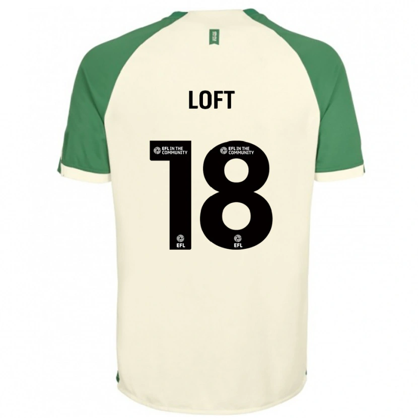 Danxen Niño Camiseta Ryan Loft #18 Blanco Hueso Verde 2ª Equipación 2025/26 La Camisa