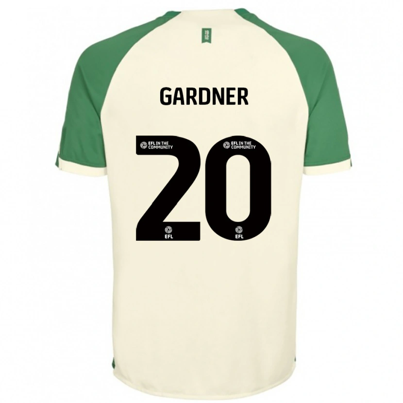 Danxen Niño Camiseta Gary Gardner #20 Blanco Hueso Verde 2ª Equipación 2025/26 La Camisa