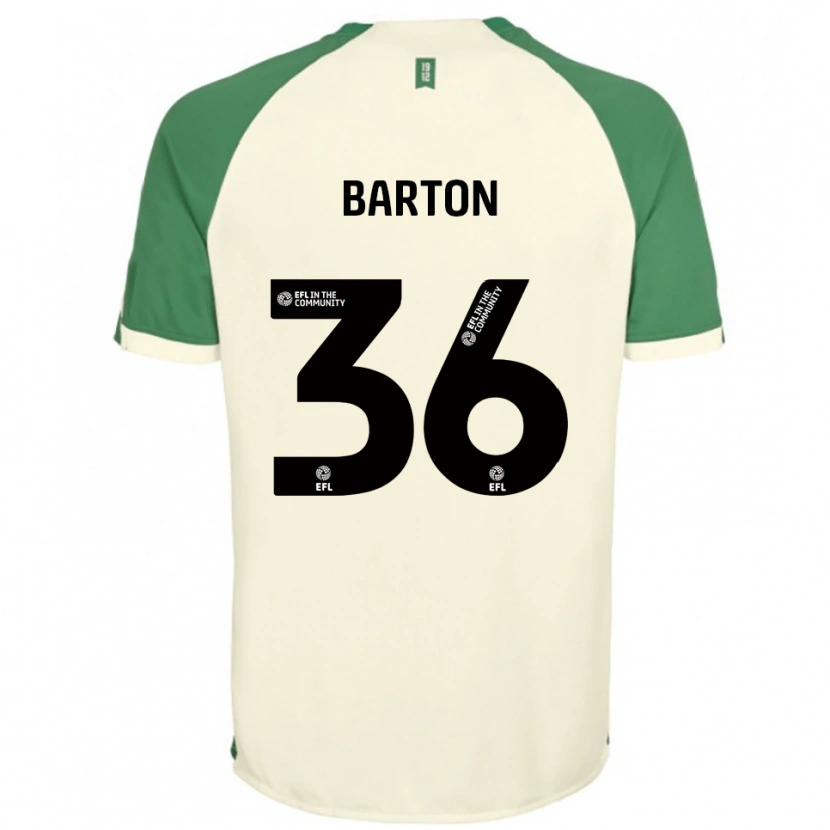 Danxen Niño Camiseta Dan Barton #36 Blanco Hueso Verde 2ª Equipación 2025/26 La Camisa
