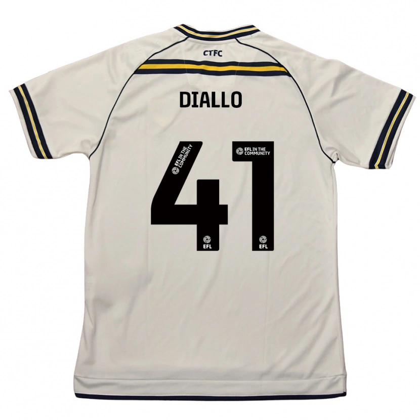 Danxen Niño Camiseta Mamadou Diallo #41 Blanco Azul Marino 2ª Equipación 2025/26 La Camisa