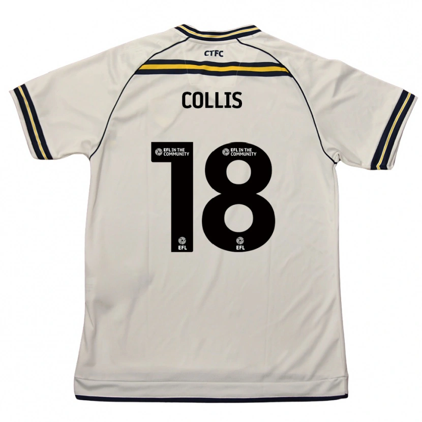 Danxen Niño Camiseta Maisy Collis #18 Blanco Azul Marino 2ª Equipación 2025/26 La Camisa