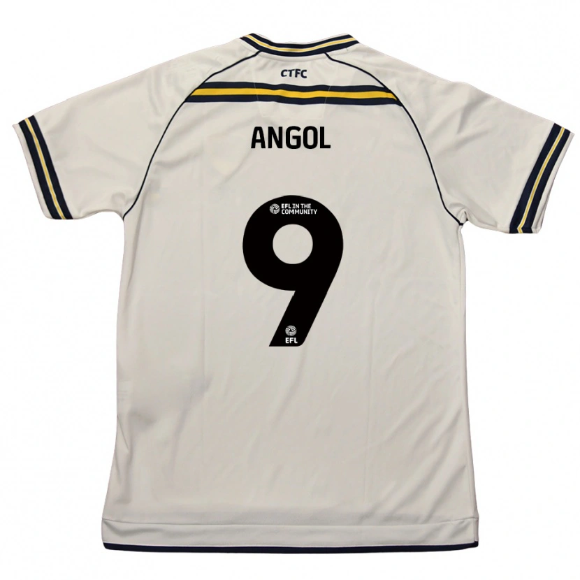 Danxen Niño Camiseta Lee Angol #9 Blanco Azul Marino 2ª Equipación 2025/26 La Camisa