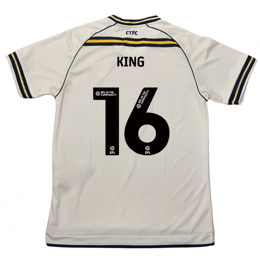 Danxen Niño Camiseta Fred King #16 Blanco Azul Marino 2ª Equipación 2025/26 La Camisa