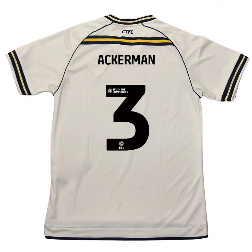Danxen Niño Camiseta Daisy Ackerman #3 Blanco Azul Marino 2ª Equipación 2025/26 La Camisa