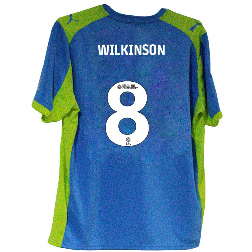 Danxen Niño Camiseta Rylee Wilkinson #8 Celeste Amarillo 2ª Equipación 2025/26 La Camisa