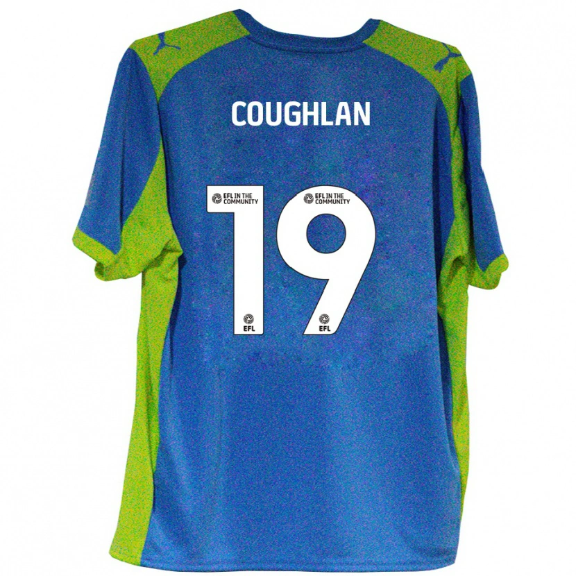 Danxen Niño Camiseta Ronan Coughlan #19 Celeste Amarillo 2ª Equipación 2025/26 La Camisa