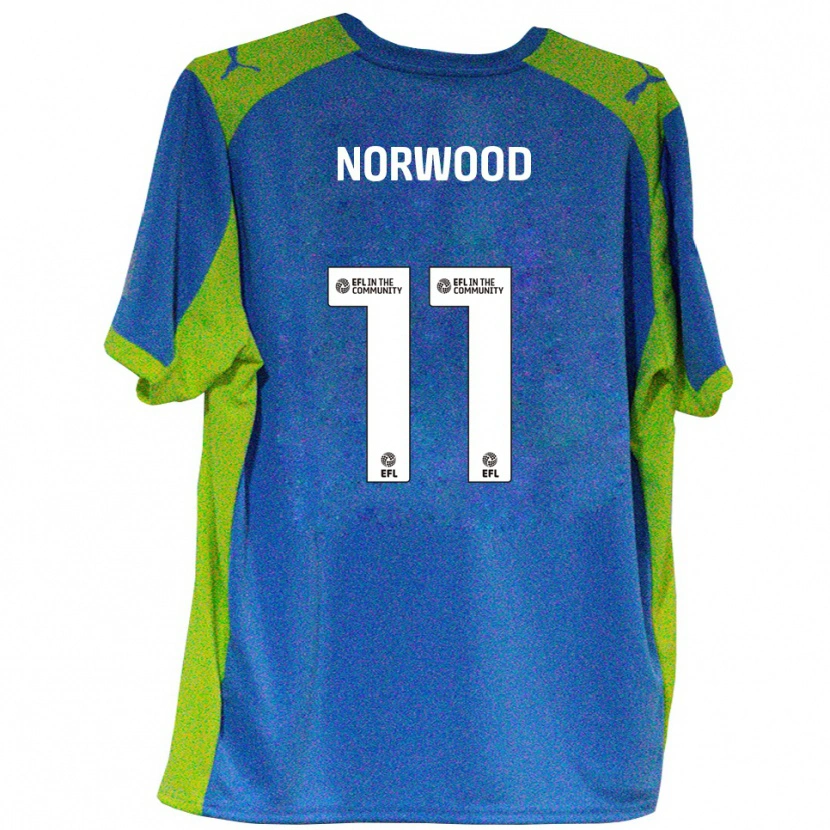 Danxen Niño Camiseta James Norwood #11 Celeste Amarillo 2ª Equipación 2025/26 La Camisa