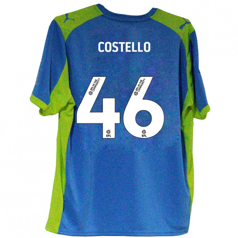 Danxen Niño Camiseta Calum Costello #46 Celeste Amarillo 2ª Equipación 2025/26 La Camisa