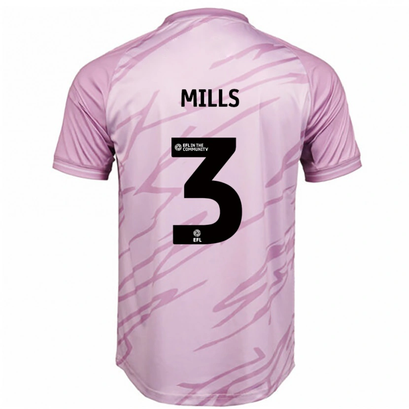 Danxen Niño Camiseta Kiera Mills #3 Rosa Negro 2ª Equipación 2025/26 La Camisa