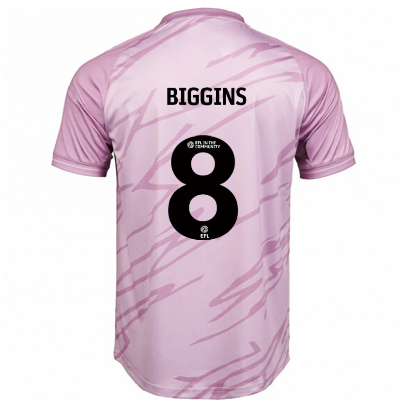 Danxen Niño Camiseta Harrison Biggins #8 Rosa Negro 2ª Equipación 2025/26 La Camisa