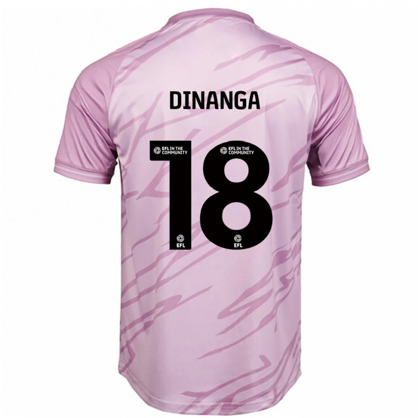 Danxen Niño Camiseta Ricardo Dinanga #18 Rosa Negro 2ª Equipación 2025/26 La Camisa