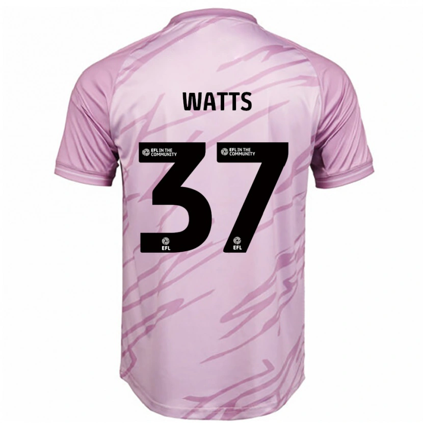 Danxen Niño Camiseta Harvey Watts #37 Rosa Negro 2ª Equipación 2025/26 La Camisa