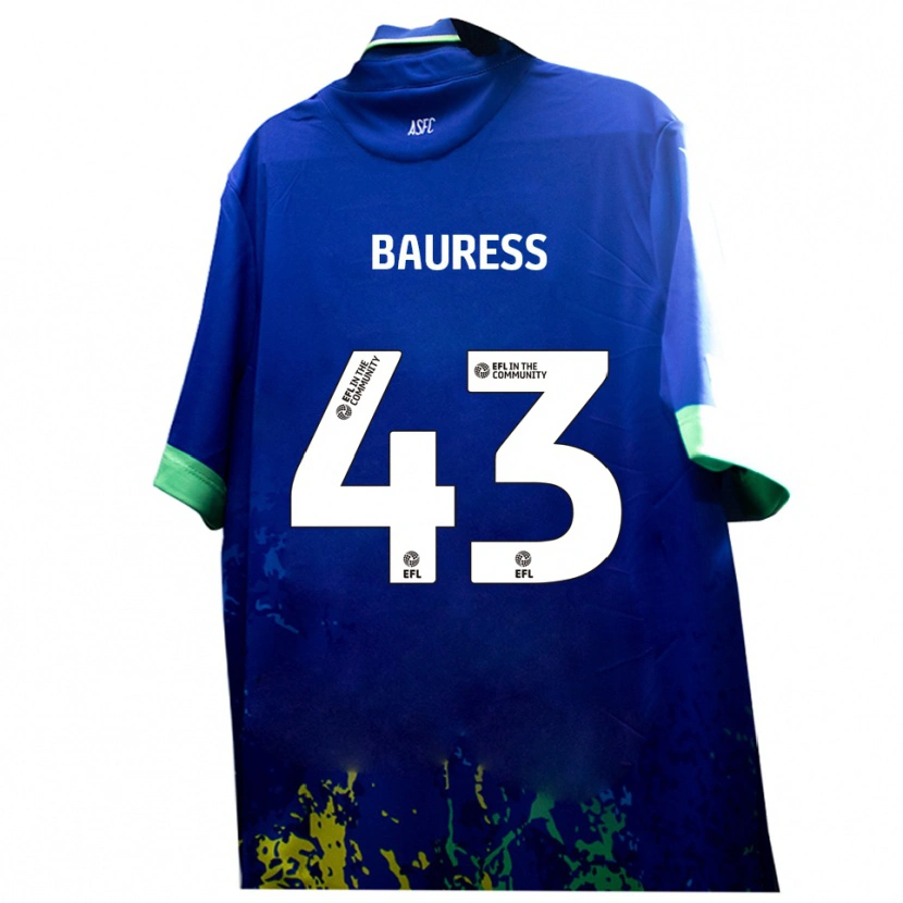 Danxen Niño Camiseta Joe Bauress #43 Azul Amarillo 2ª Equipación 2025/26 La Camisa