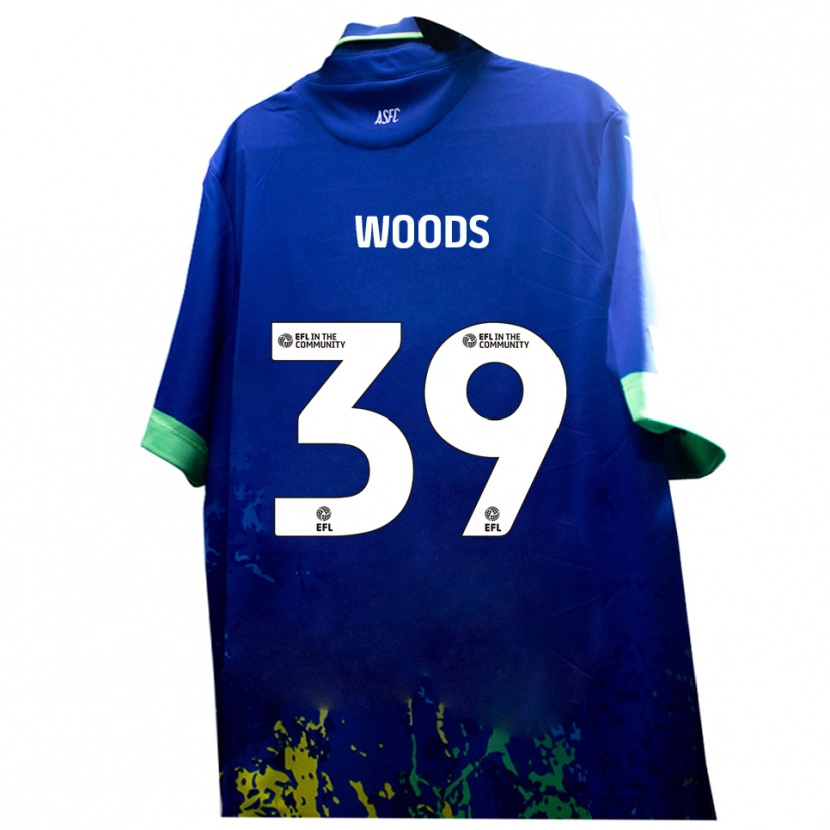 Danxen Niño Camiseta Josh Woods #39 Azul Amarillo 2ª Equipación 2025/26 La Camisa