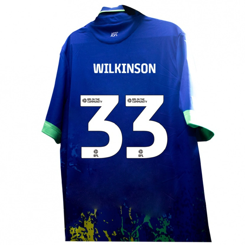 Danxen Niño Camiseta Finlay Wilkinson #33 Azul Amarillo 2ª Equipación 2025/26 La Camisa