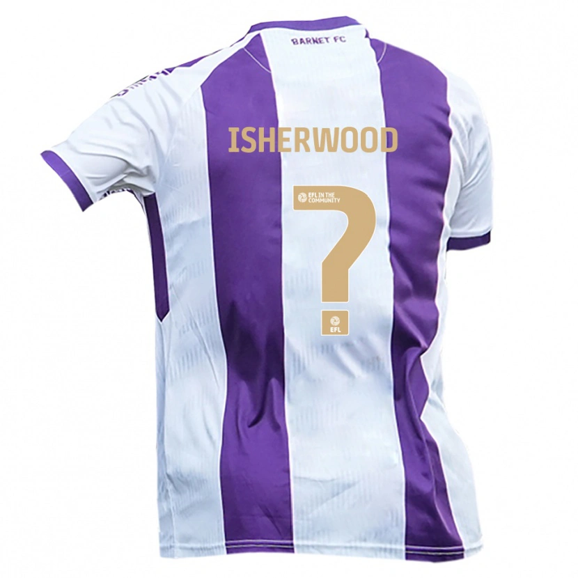 Danxen Niño Camiseta Millie Isherwood #0 Blanco Púrpura 2ª Equipación 2025/26 La Camisa