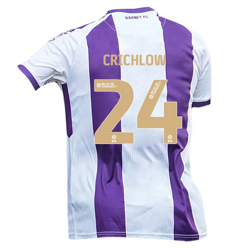 Danxen Niño Camiseta Romoney Crichlow #24 Blanco Púrpura 2ª Equipación 2025/26 La Camisa
