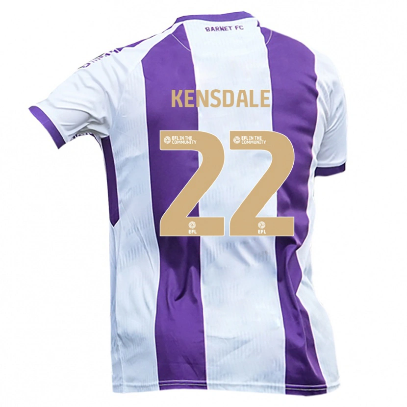 Danxen Niño Camiseta Ollie Kensdale #22 Blanco Púrpura 2ª Equipación 2025/26 La Camisa