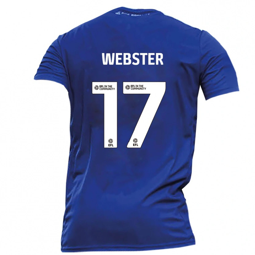Danxen Niño Camiseta Byron Webster #17 Azul Blanco 2ª Equipación 2025/26 La Camisa