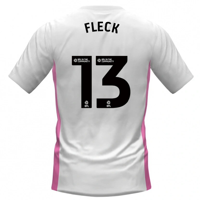 Danxen Niño Camiseta John Fleck #13 Blanco Rojo 2ª Equipación 2025/26 La Camisa
