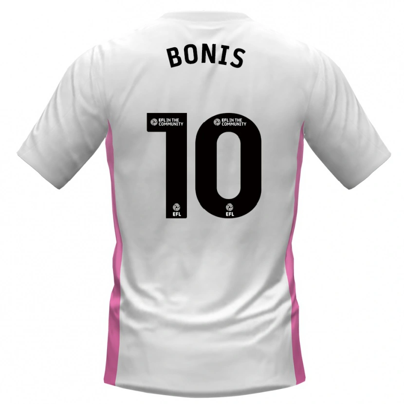 Danxen Niño Camiseta Lee Bonis #10 Blanco Rojo 2ª Equipación 2025/26 La Camisa