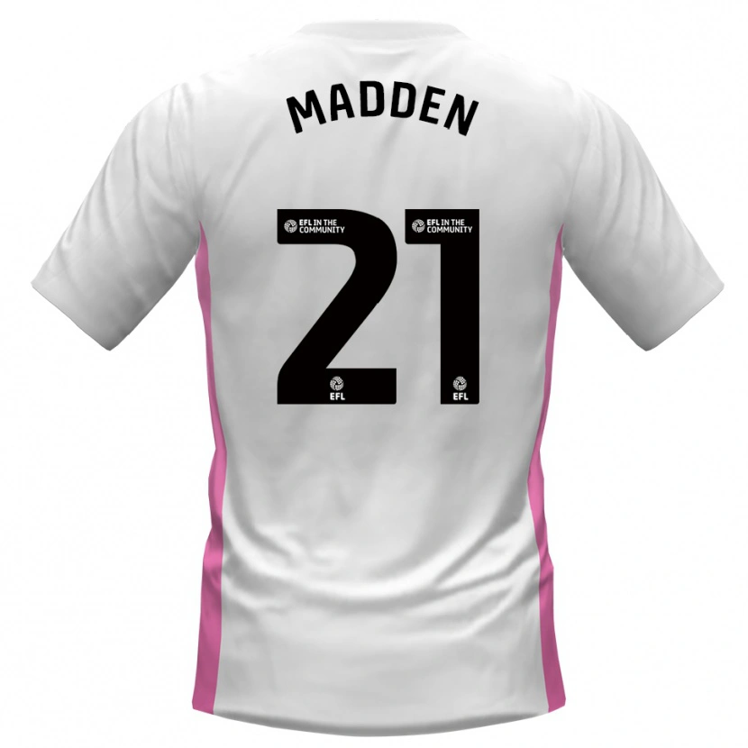 Danxen Niño Camiseta Paddy Madden #21 Blanco Rojo 2ª Equipación 2025/26 La Camisa