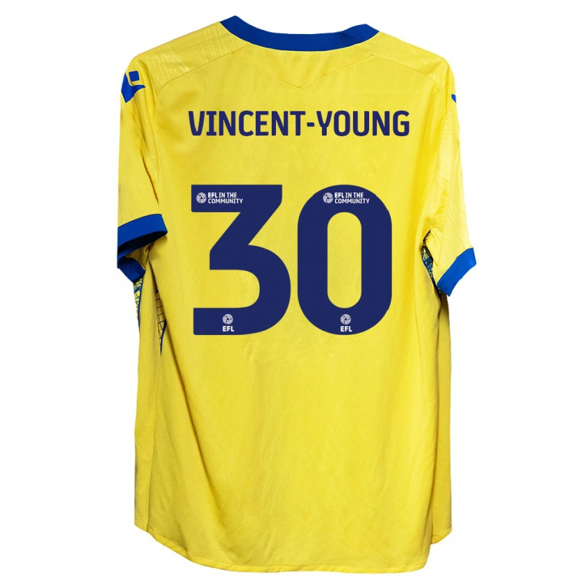 Danxen Niño Camiseta Kane Vincent-Young #30 Amarillo Azul 2ª Equipación 2025/26 La Camisa